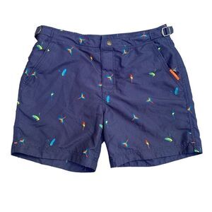 🦜 Superdry Men’s Parrot Swim Shorts Sz‎ S 💣 Tropic Thunder Vibes • Lined •